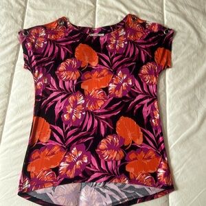 Tropical Floral Print Top